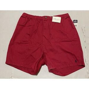 Y2k Polo Ralph Lauren Shorts Mens XXL Khaki Red Classic Fit Drawstring Cotton